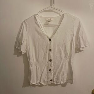 Cute White Button Down Blouse
